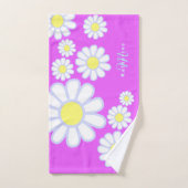 Daisy Simple Monogram Violet Bad Handdoek (Handdoek)