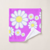 Daisy Simple Monogram Violet Bad Handdoek (Wasdoekje)