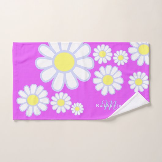 Daisy Simple Monogram Violet Bad Handdoek (Handdoek)
