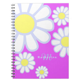 Daisy Simple Monogram Violet Notitieboek