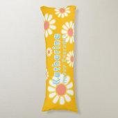 Daisy Simple Oranje Yellow Lichaamskussen (Voorkant Verticaal)