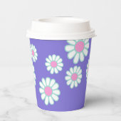 Daisy Simple Paarse Papieren Bekers (Achterkant)