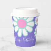 Daisy Simple Paarse Papieren Bekers (Voorkant)