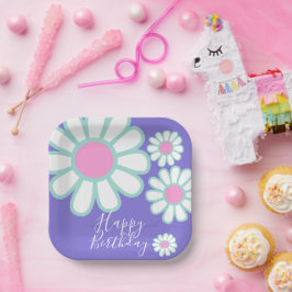 Daisy Simple Paarse Papieren Bordje