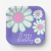 Daisy Simple Paarse Papieren Bordje (Voorkant)