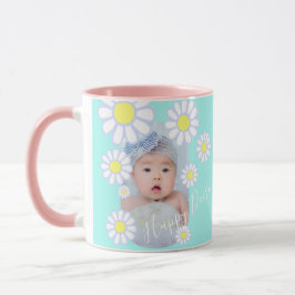 Daisy Simple Pastel Aqua Foto Baby Mok