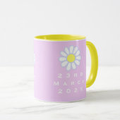 Daisy Simple Pastel Pink Foto Baby Mok (Voorkant rechts)