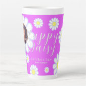 Daisy Simple Photo Violet Latte Mok (Voorkant)