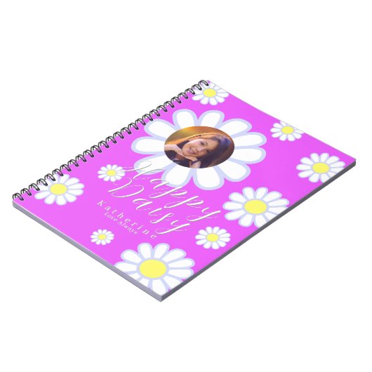 Daisy Simple Photo Violet Notitieboek (Linkerzijde)