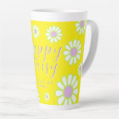Daisy Simple Photo Yellow Latte Mok (Rechterhoek)