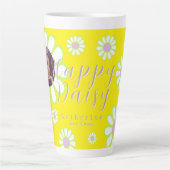 Daisy Simple Photo Yellow Latte Mok (Voorkant)