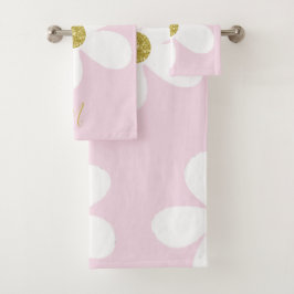 Daisy Simple Pink White Gold Personal Bad Handdoek