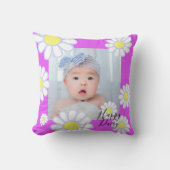 Daisy Simple Violet Foto Kussen (Voorkant)