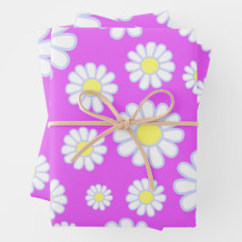 Daisy Simple Violet Inpakpapier Vel