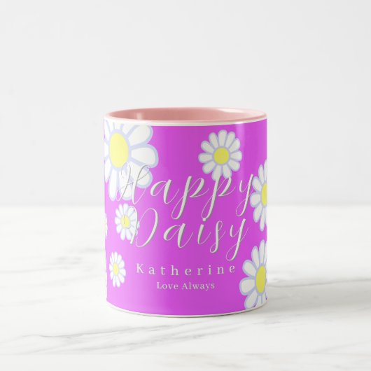 Daisy Simple Violet Tweekleurige Koffiemok (Center)