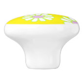 Daisy Simple Yellow Keramische Knop (Zijkant)