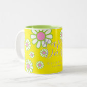 Daisy Simple Yellow Tweekleurige Koffiemok (Voorkant links)