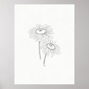 Daisy Sketch Art Print