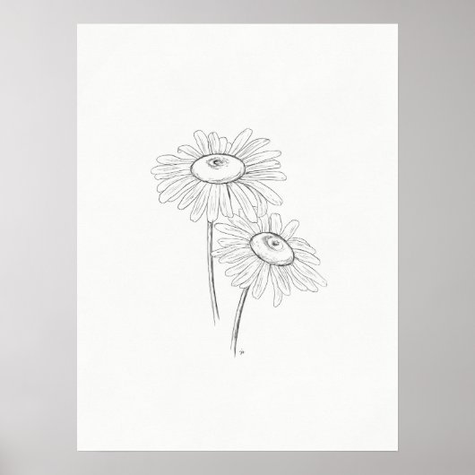 Daisy Sketch Art Print (Voorkant)