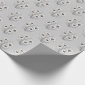 Daisy Sketch op grijs Cadeaupapier (Hoek)