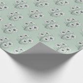 Daisy Sketch op Sage Green Cadeaupapier (Hoek)