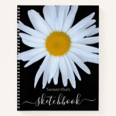 Daisy Sketchbook Zwart Wit Script Notitieboek (Voorkant)