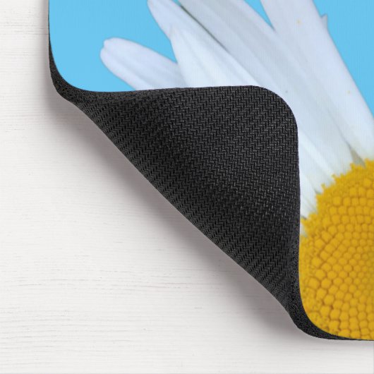 Daisy Sky Blue Elegant White Script Muismat (Hoek)