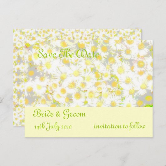 Daisy slaat de datum op aankondigingskaart (Voorkant / Achterkant)