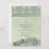Daisy Slate Wedding Invitation Kaart (Achterkant)