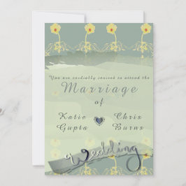 Daisy Slate Wedding Invitation Kaart