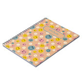Daisy Smile Flowers Patroon  beige op maat Notitieboek (Linkerzijde)