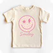 Daisy Smiley Gezicht Graphic Pastel Roze