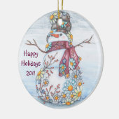 Daisy Snowman Keramisch Ornament (Links)