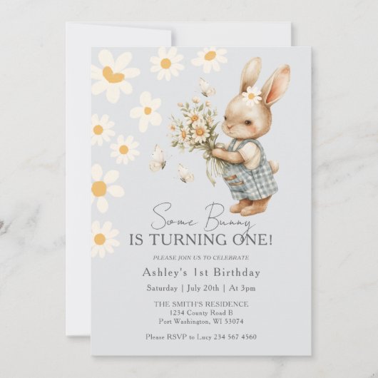 Daisy Some Bunny gaat een Pasen draaien Kaart (Voorkant)