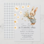 Daisy Some Bunny gaat een Pasen draaien Kaart (Voorkant / Achterkant)