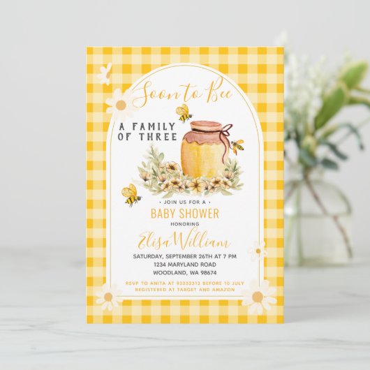 Daisy Soon wordt een gezin van 3 Baby shower Kaart (Staand voorkant)