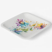 Daisy Spatter, levendige kleuren, Papieren Bordje (Gebogen)