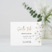 Daisy spring blooms save the date briefkaart (Staand voorkant)