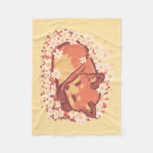 Daisy Spring Fox Fleece Deken (Voorkant)
