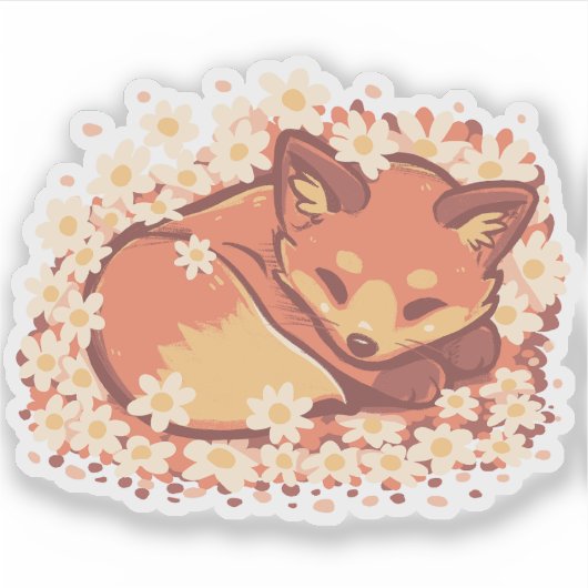 Daisy Spring Fox Sticker (Voorkant)