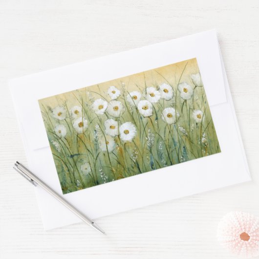 Daisy Spring I Rechthoekige Sticker (Envelop)