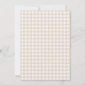 Daisy Spring Neutral Gingham Bunny Baby Shower Kaart (Achterkant)