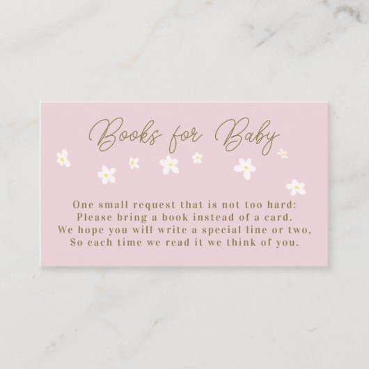 Daisy Spring Roze Boho Meisje Douche Boeken voor B Informatiekaartje (Voorkant)
