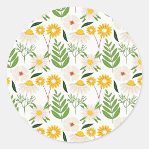 Daisy Springtime-patroon Ronde Sticker