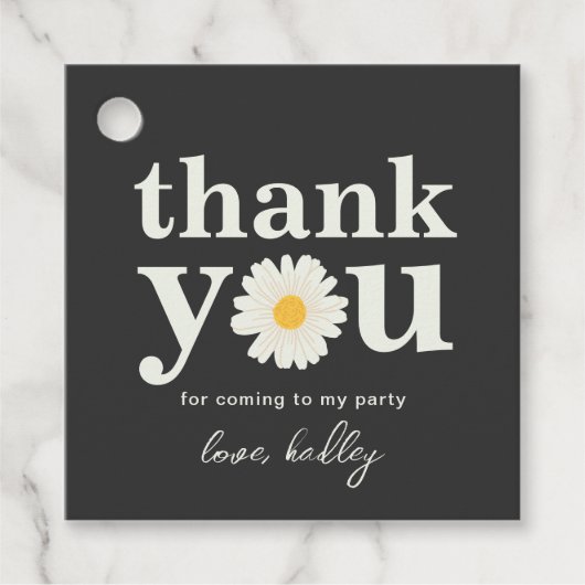 Daisy Square Bedankt Label (Voorkant)