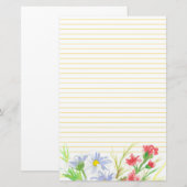 Daisy Stationery Brief Schrijven Waterverf Flowers Briefpapier (Voorkant / Achterkant)