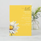 Daisy Stem Lente Gele Bruiloft Uitnodiging (Staand voorkant)
