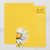 Daisy Stem Lente Gele Bruiloft Uitnodiging (Voorkant / Achterkant)
