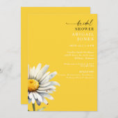 Daisy Stem Spring Yellow Bridal Shower Uitnodiging (Voorkant / Achterkant)