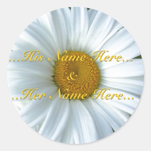Daisy Stickers Personalized White Daisy Stickers (Voorkant)